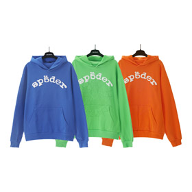 Sp5der 555555 Spiderweb Foam Print Hoodie-4592  