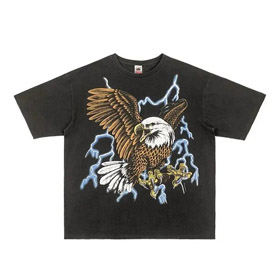 Pantera printed short-sleeved crew neck cotton T-shirt-2771