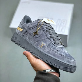 Nike Louis Vuitton LV Gray suede low-top casual sports shoes-2872